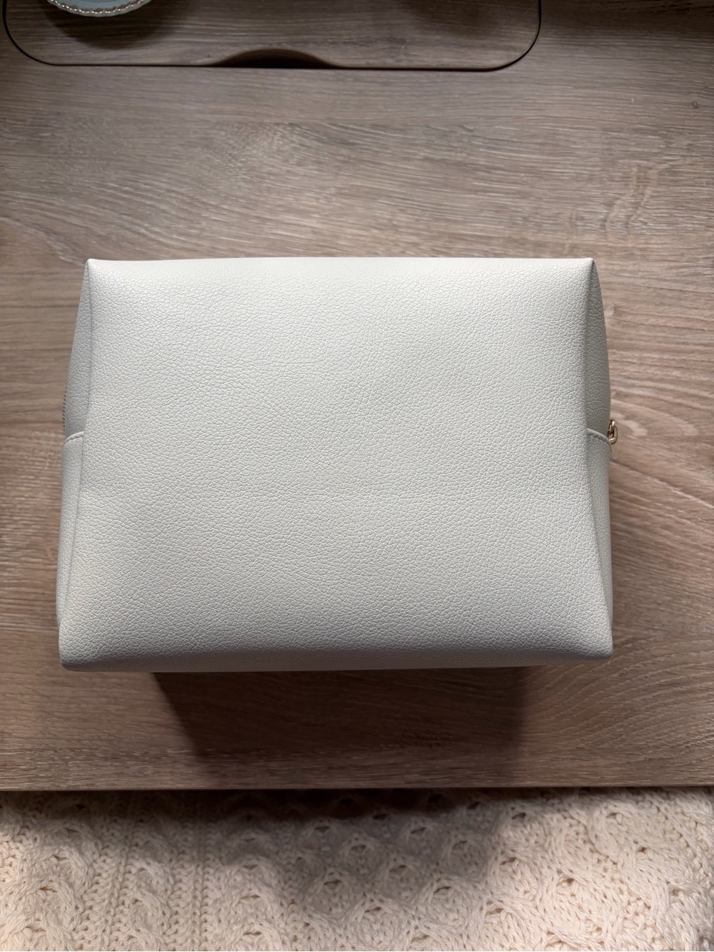 very light green makeup bag